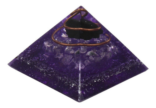 Orgonite Ametista E Turmalina Negra - Pirâmide Transmutação 1