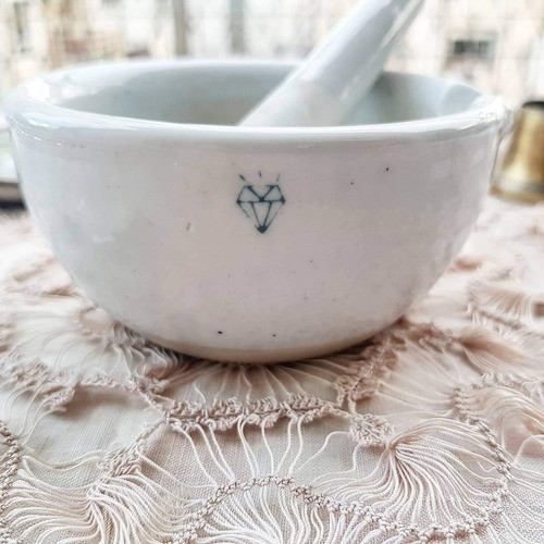 Antiguo Mortero De Laboratorio Ingles Pequeño No Envío 0