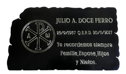 Placa De Bronce Empavonado N° 16 Sin Palmita, 25 X 15 Cm 0