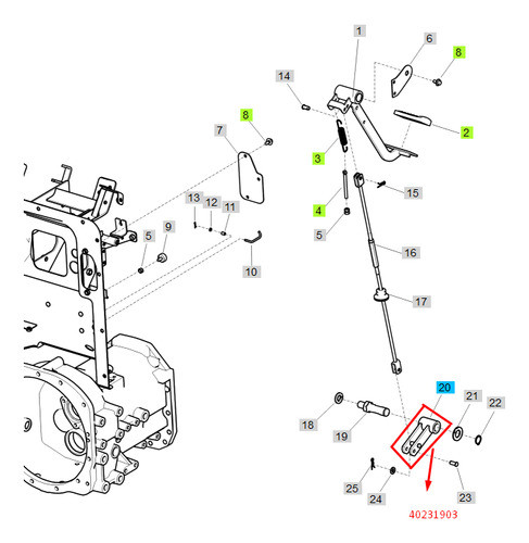 Braco Da Embreagem Trg260 40231903 Ls Tractor 1