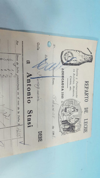 Reparto De Leche Antigua Nota De Pedido 1