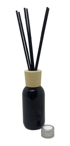 Frasco Difusor Con Tapa Madera Difusora 125cc Negro  X20 0 Frasco Difusor Con Tapa Madera Difusora 125cc Negro  X20 0