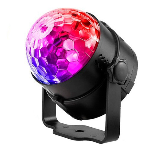 Luz Disco Media Bola Rgb Giratoria Con  Base A 220v 0