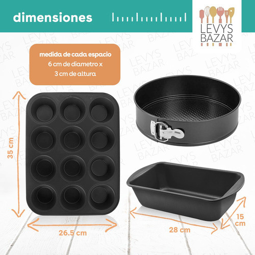 Set Kit Repostería Plato Giratorio Muffins Tortera Budinera 1