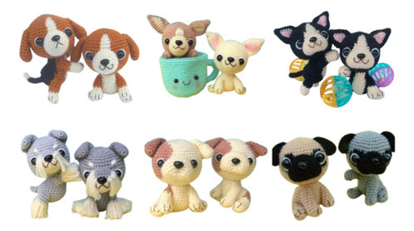 10 Patrones Perritos-gatitos Amigurumis Crochet X10 +1 0