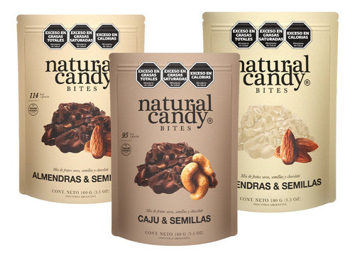 Pack X 3 Frutos Secos Bañados Natural Candy A Elección 1