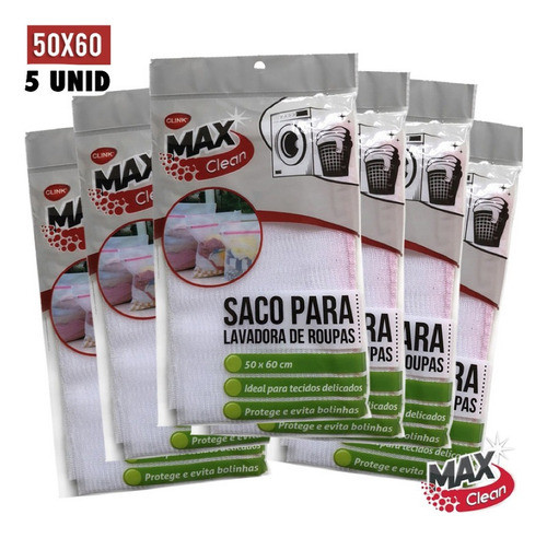 5 Sacos 50x60cm Para Lavadora De Roupa Com Ziper Protetor 1