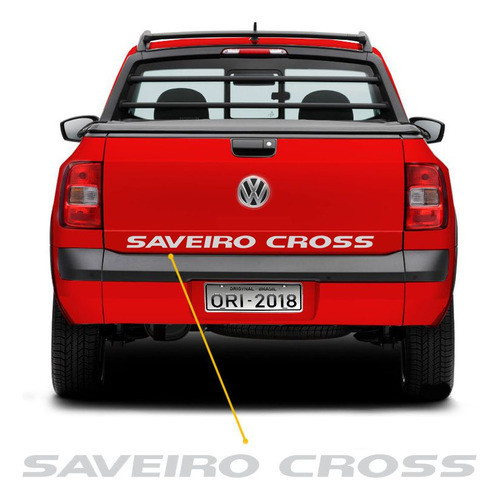 Faixa Tampa Traseira Saveiro Cross 2011/2013 Adesivo Cinza 0