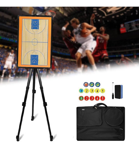 Pizarra Basquetbol Magnética + Marcador + Imanes +trípode 1
