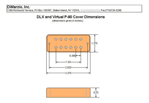 Micrófono Dimarzio Dp169 Virtual P90 Puente Mango Soapbar 1