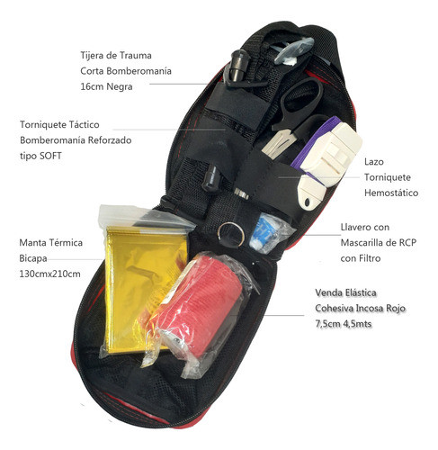 Kit Pouch Control De Hemorragia Ifak Edc Bomberomania Rojo 1