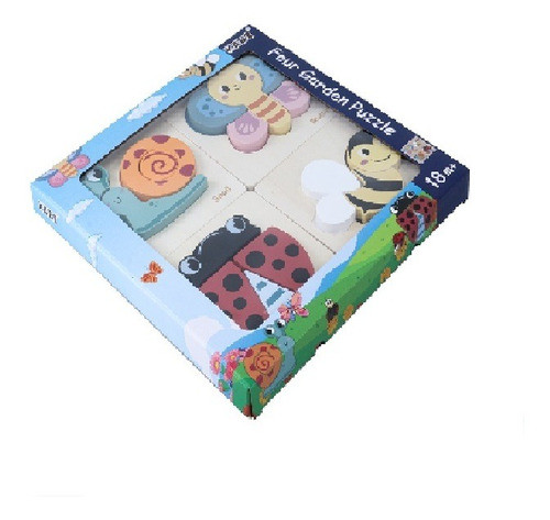 Set De 4 Rompecabezas Puzzles Bichitos 0137 Universo Binario 0