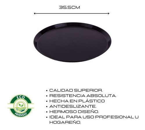 Bandeja Circular Mozo Antideslizante N35 Pettish Online Vc 1