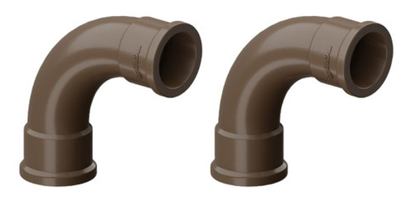 Curva Soldável 90° Kit 2 Unidades 32mm 1  Marrom Tigre 0