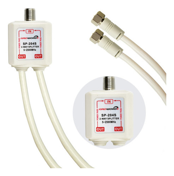 Groword Divisor De Satlite De 5 A 2500 Mhz, Divisor Catv De 0 Groword Divisor De Satlite De 5 A 2500 Mhz, Divisor Catv De 0