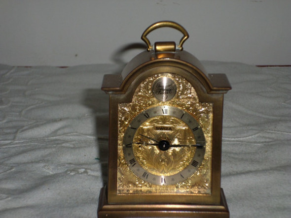 Antiguo Reloj Mesa Tempus Fugit Swiza Cuerda Bronce 11 Cm Al 1