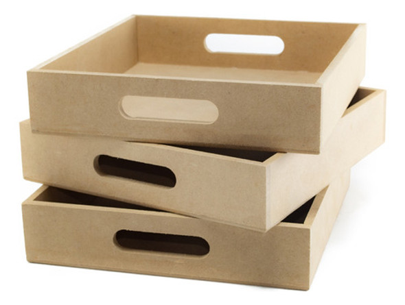 Bandeja De Desayuno 20x20cm, Fibrofacil, Pack X5 Unidades! 0