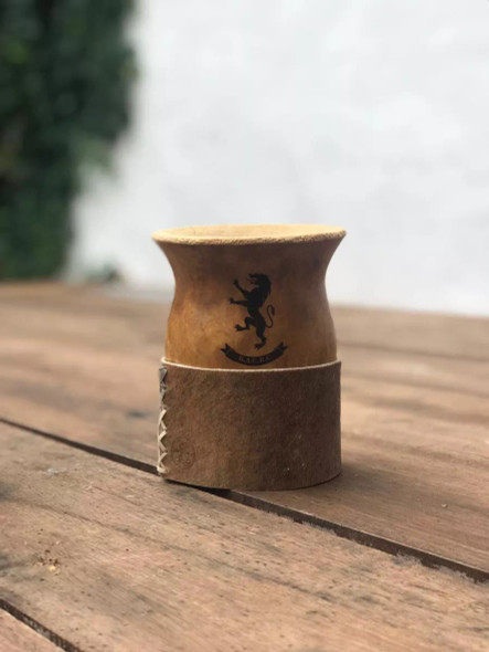 Personalized Traditional Mate Gourd Polished Calabash With Leather Base | Handcrafted Natural Design