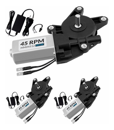 Motor Redutor 12v Dc 45 Rpm Motoredutor E Fonte 12v 3 Peças 0