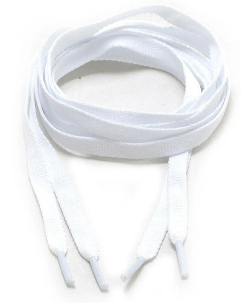 Par Cadarço Achatado Tradicional Branco Tênis 2 Metros 0
