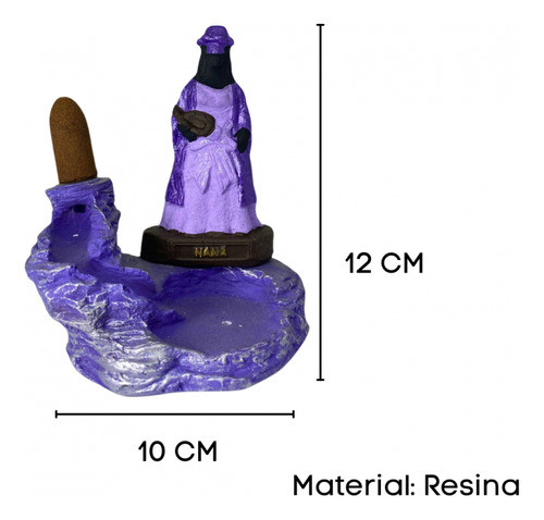 Incensário Cascata Nanã Lilás 12 Cm Resina 1