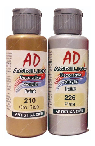 Pintura Acrílica Acrílico Oro Y Plata 60ml 0