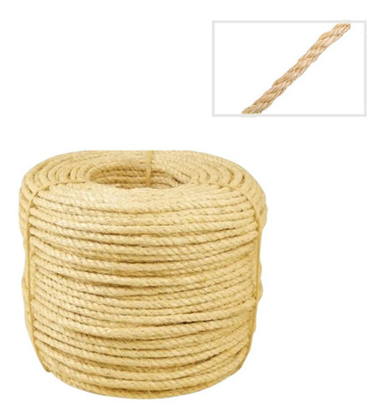 20 Metros Corda Fio Sisal Artesanato 4mm Arranhador De Gato 0