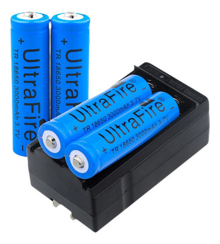 4pc Ultrafire Batería 18650 3.7v 3000mah Li-ion Recargable + 1