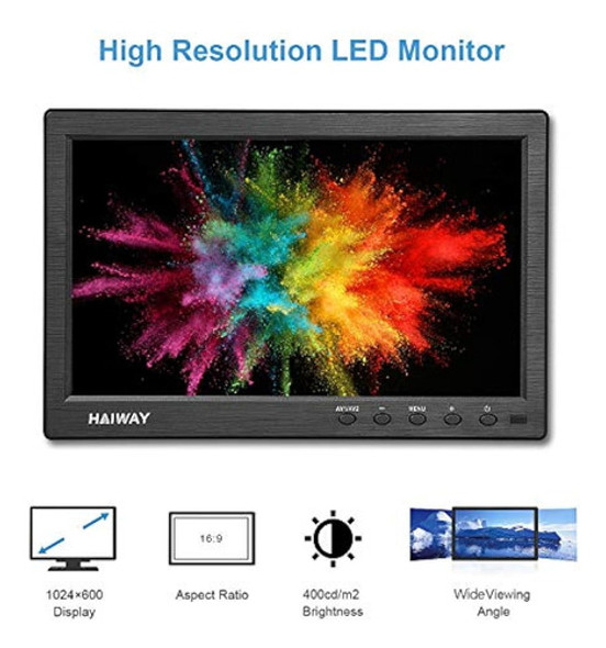 Haiway Monitor De Seguridad De 10,1 Pulgadas, Resolución De 1