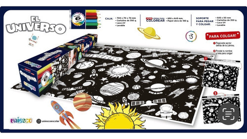 Lámina Para Colorear Universo Uniesco 1