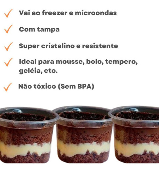 50un Pote Descartável Redondo Freezer Microondas 140ml 1 50un Pote Descartável Redondo Freezer Microondas 140ml 1
