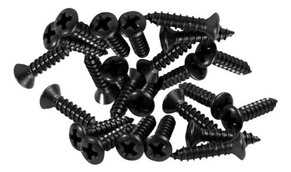 Pacote Com 24 Parafusos Preto P/ Escudo De Guitarra E Baixo 0 Pacote Com 24 Parafusos Preto P/ Escudo De Guitarra E Baixo 0