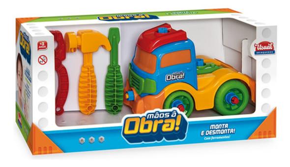 Kit Caminhão Brinquedo Monta Desmonta Mãos A Obra Usual 1