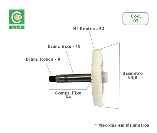 Engrenagem Para Limpador De Parabrisa- Ford Cargo- 07 1