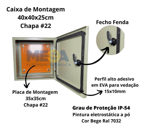 Caixa Montagem Painel Elétrico 40x40x25 Hermética (comando) 1