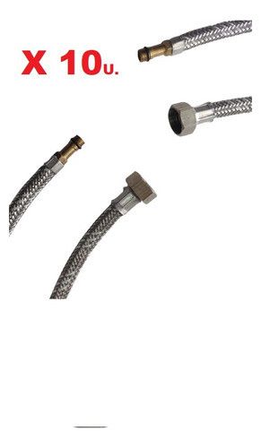 Flexible Monocomando Mallado 40cm Pack X 10 Unid Nacional 0