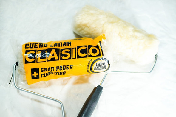 Rodillo Pintura 22 Cm Cuero Lanar Blanco Clásico Tornado X10 1