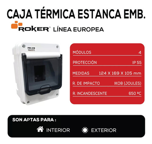 Caja Termica Estanca Emb 4 Modulos Pre270 Roker Intemperie 1