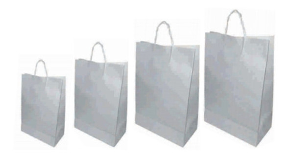 Bolsas De Papel  Blanco Con Manija Paq. X 10u. (16x25x8) 0