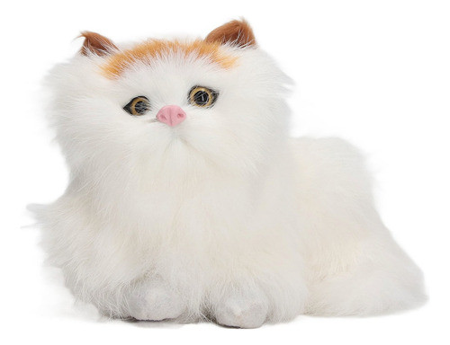 Boneca De Gato De Pelúcia Simulada Que Abre Os Olhos, Parece 0