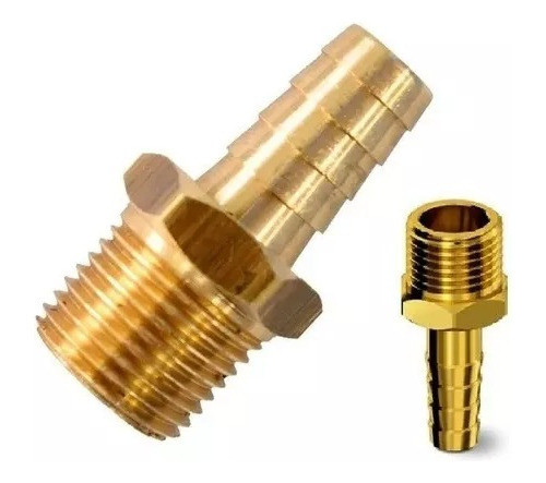 Adaptador Espigão De Latão 3/8 X 1/4 01 Unidade 0
