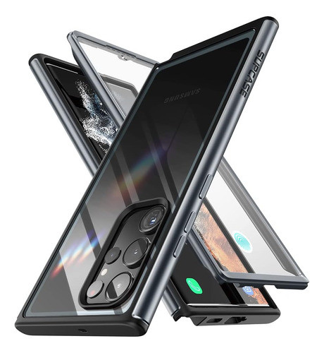 Funda Galaxy S23 Ultra Carcasa Trasparente Case Protec Negra 0