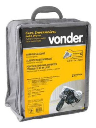 Capa Impermeável Para Moto Com Elastico Tamanho G Vonder 0