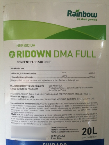 Herbicida, Mata Yuyos, Glifosato. Presentación 1 Litro - Tyt 1