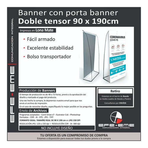 Portabaner 2 Tensores Con Lona Impresa 1