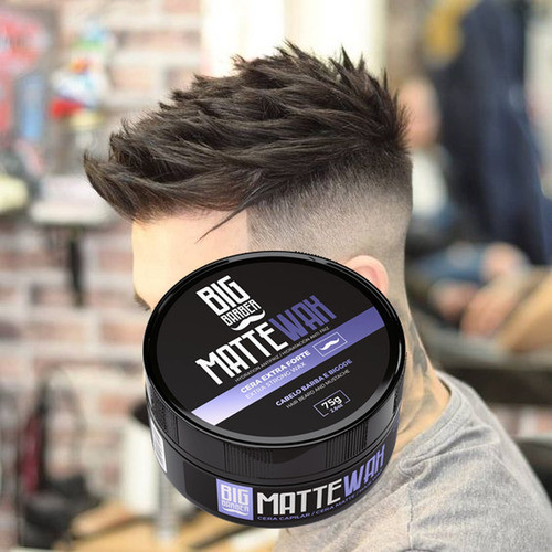 Cera Modeladora Matte Wax Big Barber 75g Pasta Efeito Fosco 1