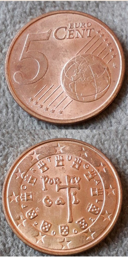 Moneda 5 Centavos De Euro De Portugal Sin Circular Año 2002 0