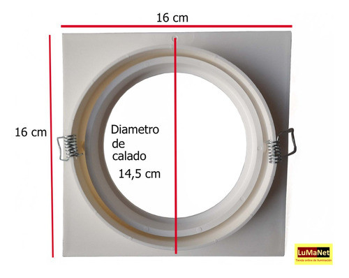 Spot Embutir De Pvc Cuadrado Blanco Para Dicroica Ar111 1