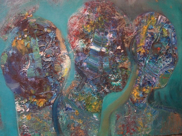 Ada Thamar / El Trio Espacial  / Oleo / 40 X 50 # 1544 0