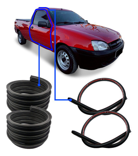 Kit Borracha 2 Portas E Pingadeira Ford Courier 1997 A 2013 0
